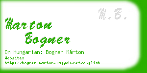 marton bogner business card